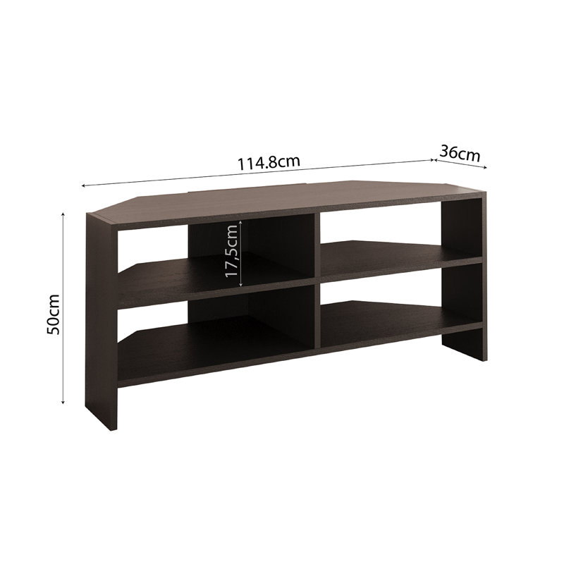 Roy Corner TV Unit for 43–48 Inch TVs, Modern Corner TV Stand Cabinet with Storage Shelves, Space Saving Media Console for Living Room, Compact Television Stand with 6 Colour Options