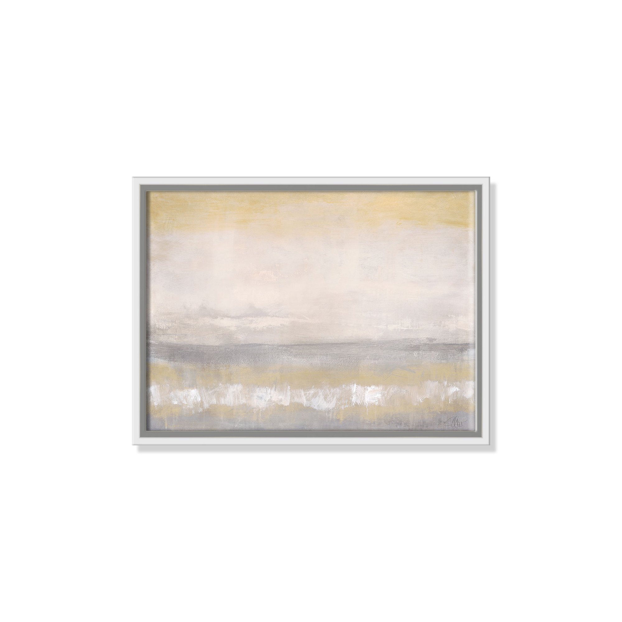 Morning Calm 2 - Floater Frame Painting Print on Canvas, 12" H x 16" W x 2" D, White Framed