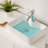 19"X15" White Ceramic Rectangular Vessel Bathroom Sink