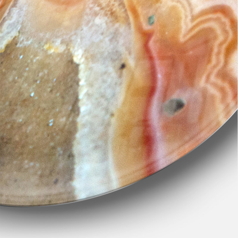 Strips and Ovals on Agate - Horloge murale moderne, Surdimensionné, Rond