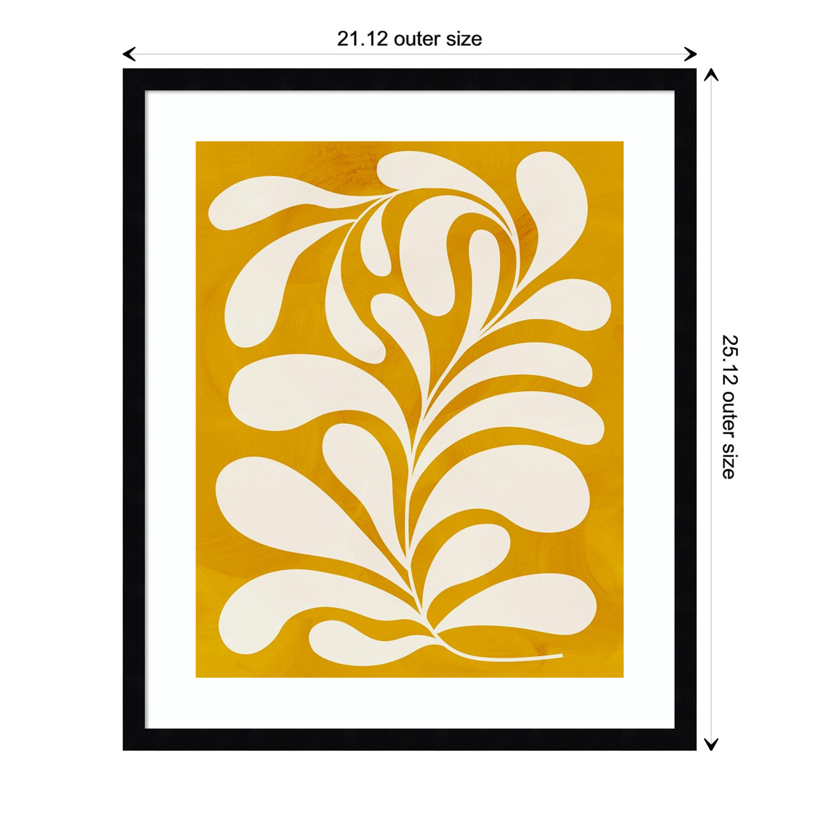 Lomi "Goldenrod I" Print by Grace Popp, Black, 25" H x 21" W x 1" D