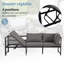 Grey Adjustable Reclining Outdoor Garden Sofa Set with 4-Position Backrest, Full Cushions & Aluminum Frame for Patio Balcony