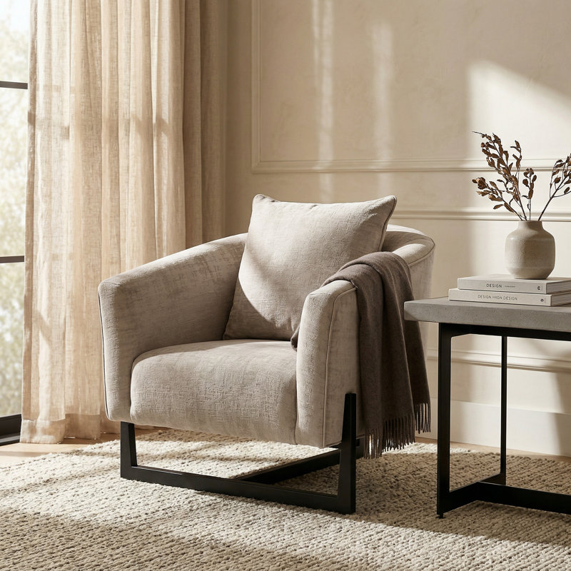 Fauteuil Bilbo, 100 % polyester gris