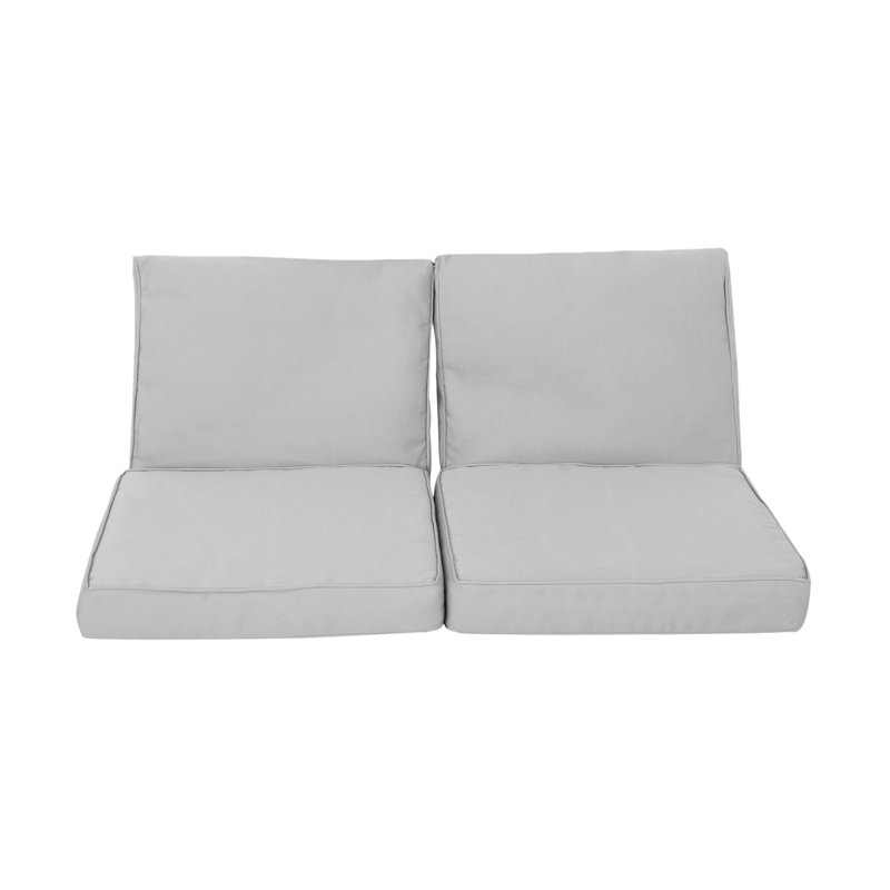Billy-George Outdoor 2.75'' Loveseat Seat / Back Cushion, Silver