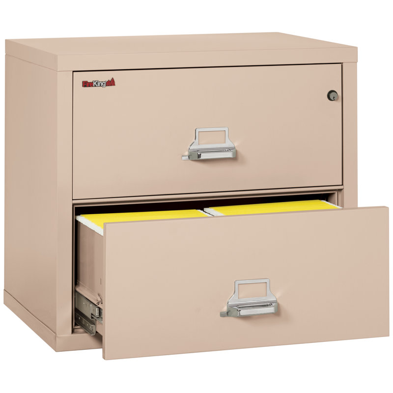 Fireproof 2 - Drawer File Cabinet, Key Lock, Champagne
