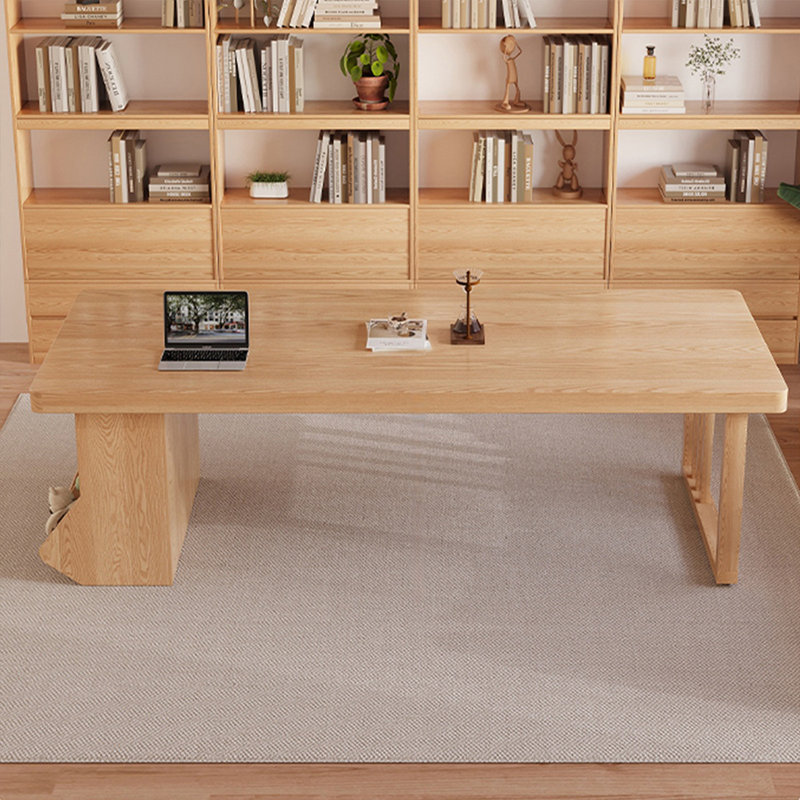 Bureau rectangulaire en bois massif Burlywood, H 29,53 po x l 62,99 po x P 27,56 po
