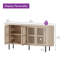 Buffet Mid-Century moderne en bois avec design à lattes, parfait pour le salon, la chambre à coucher et le couloir-1667753553