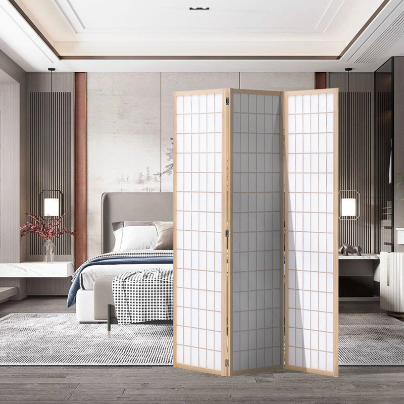 130cm W x 180cm H 3 - Panel Solid Wood Folding Room Divider