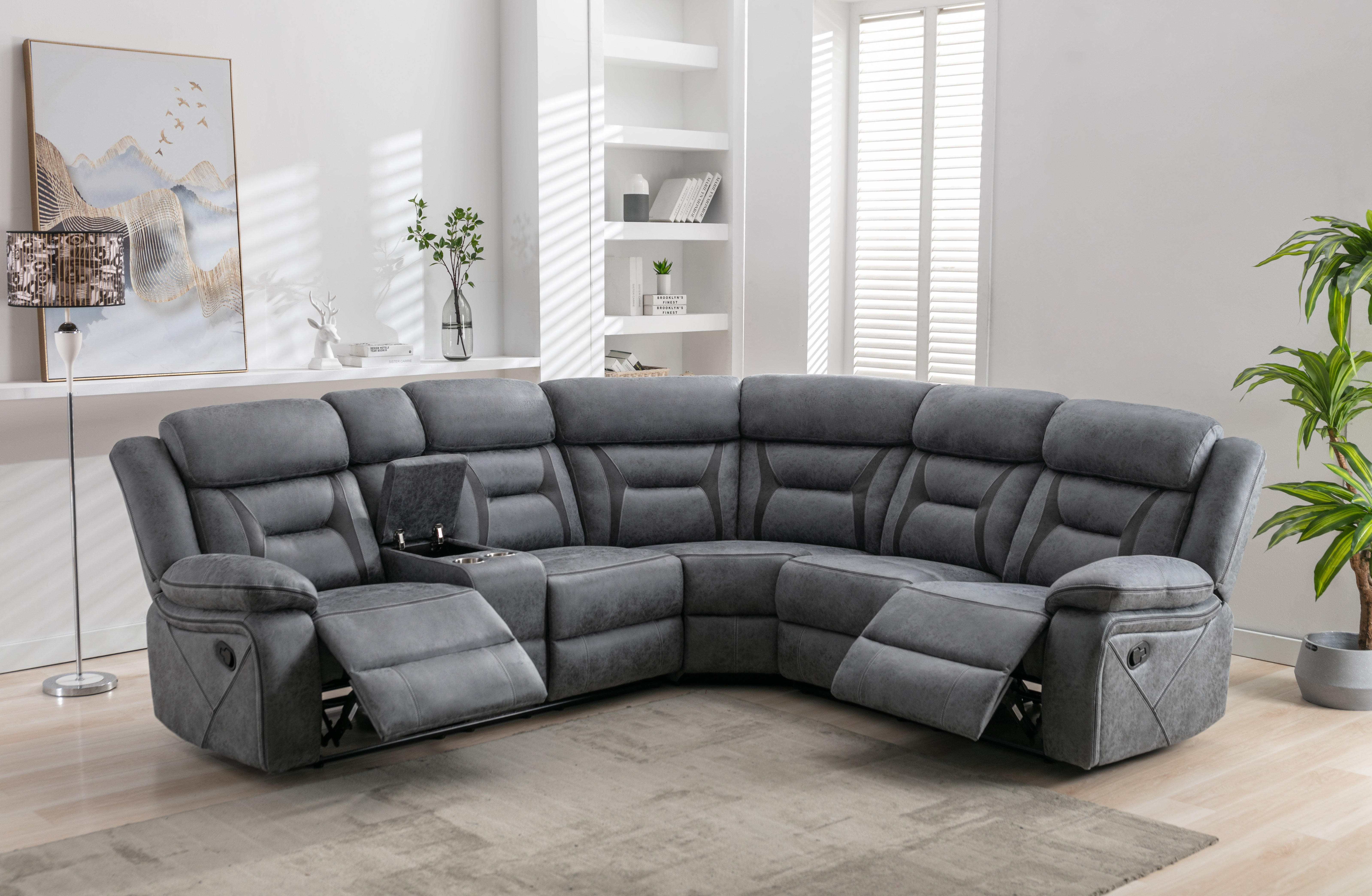 Ilitia 3 Piece Velvet Reclining Corner Sectional
