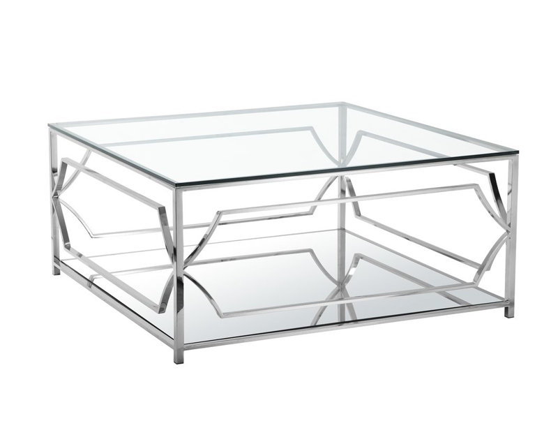 Edward Coffee Table, High Polish Steel