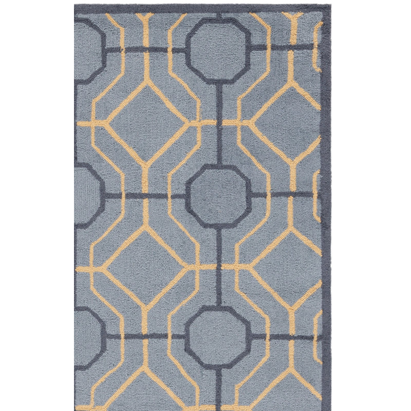 Tapis gris crocheté à la main Naya, Rectangle 8 pi x 10 pi