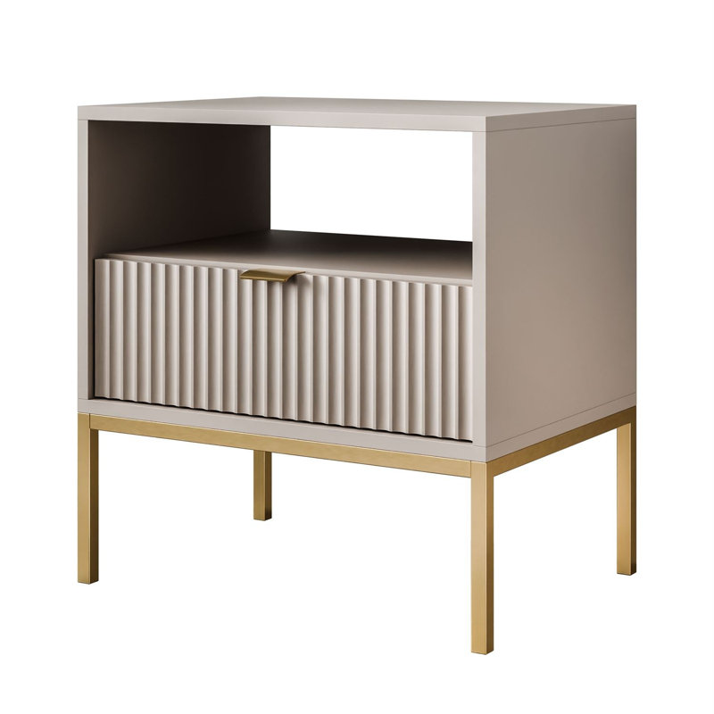 Bedside Table CORTADO S54, Cashmire/Gold