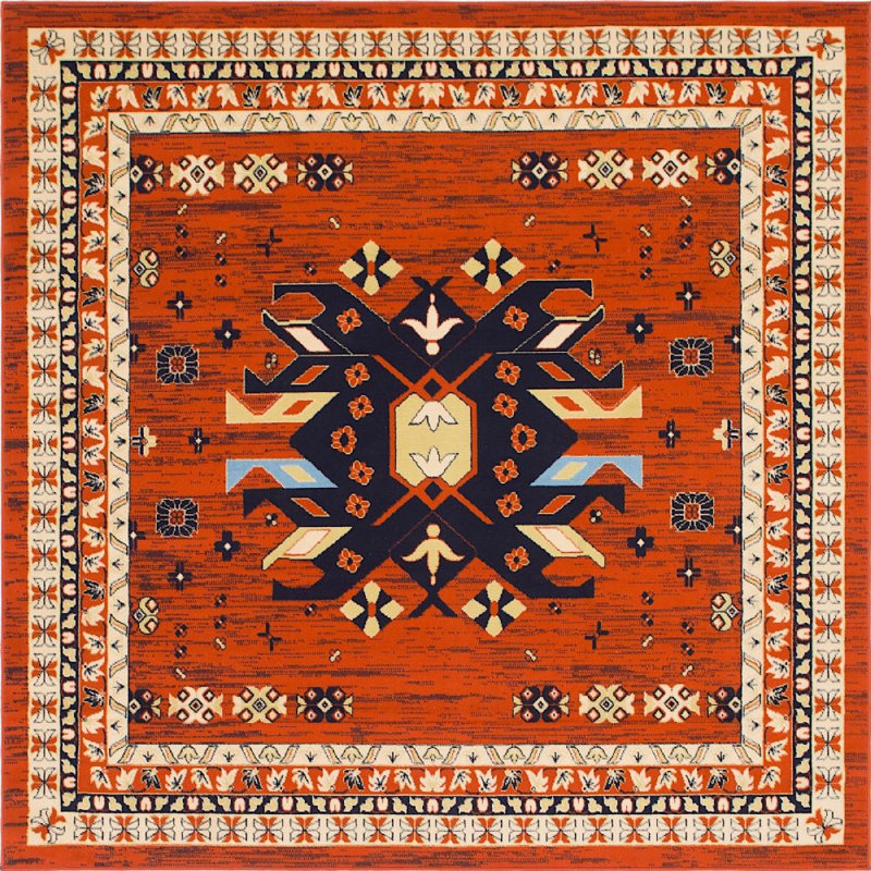 Tapis orange Adonnis, Tapis de couloir 2 pi 7 po x 10 pi