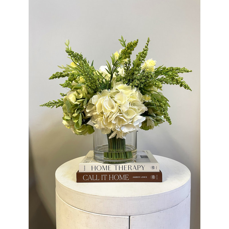 Green and White Hydrangea Arrangement