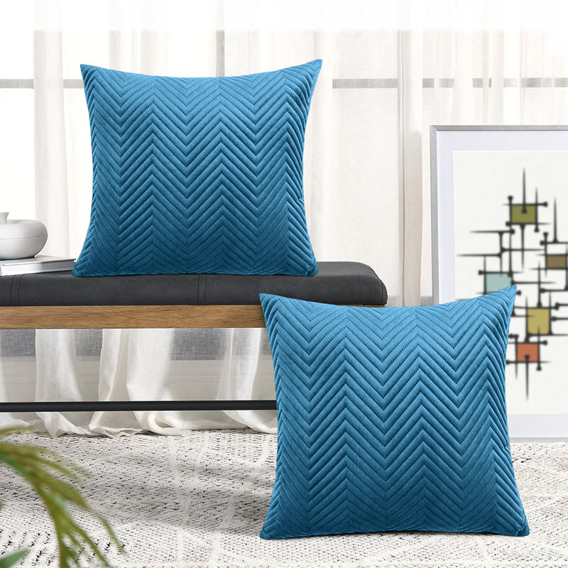 Square Cushion Cover, Teal