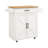 Rolling Kitchen Island With Tabletop, Towel Rack, Seasoning Rack - Customizable Storage Settings White Lockable Wheels, Adjustable Levels & Towel/Seasoning
