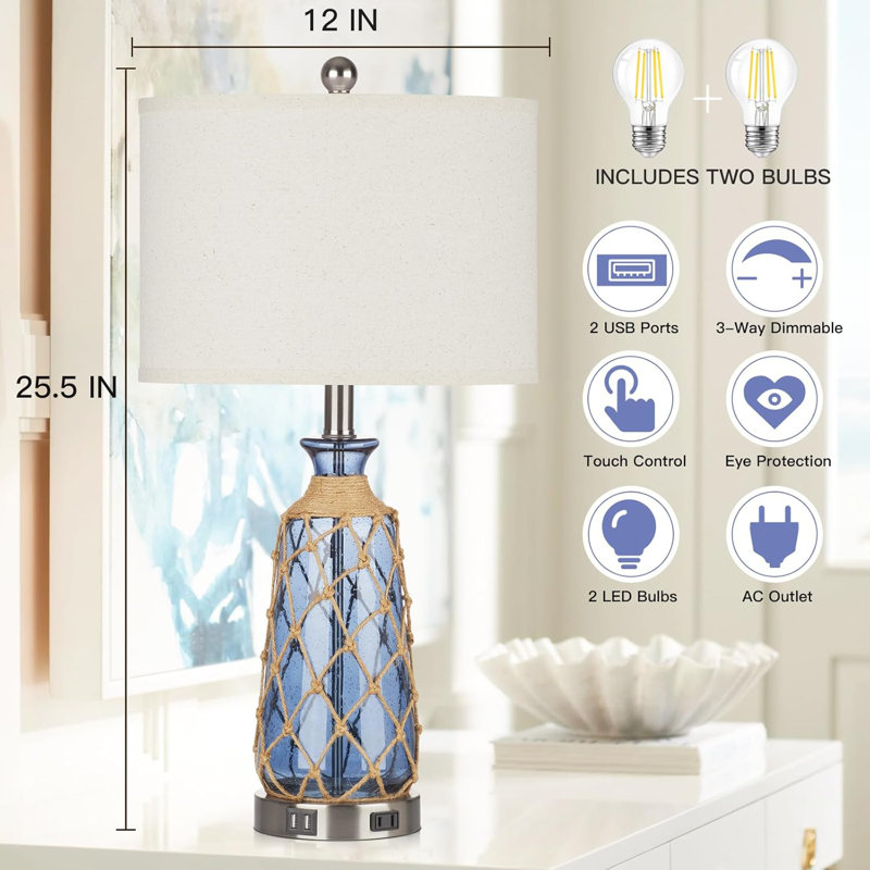 Coastal Glass Desk Lamp