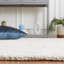 Tapis damassé en laine et coton pour animal de compagnie ébène bleu / ivoire-593116548