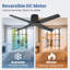 Ventilateur de plafond encastré standard à 4 pales en bois massif avec télécommande-1222176932-1222176933-1222176938