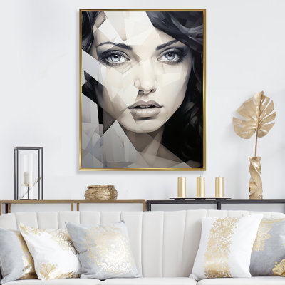 «Black Marble Woman Beauty V - Abstract Portraits», art mural