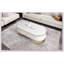 Table basse moderne ovale avec tiroirs spacieux, conception à profil courbé et décor en métal doré pour les salons élégants