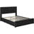 Avelle Vegan Leather Metal Platform Storage Bed with Drawers and Built-In USB Ports-871123725-866905213