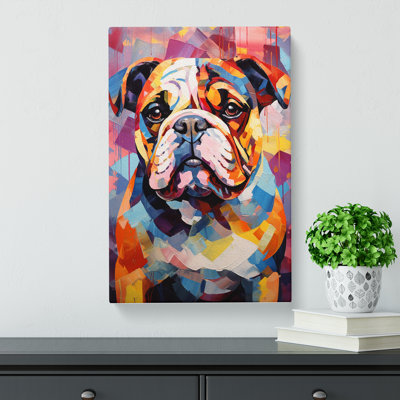 British Bulldog Abstract - Print on Canvas