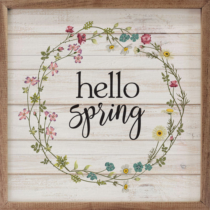 Hello Spring Wreath Whitewash, 16" H x 16" W