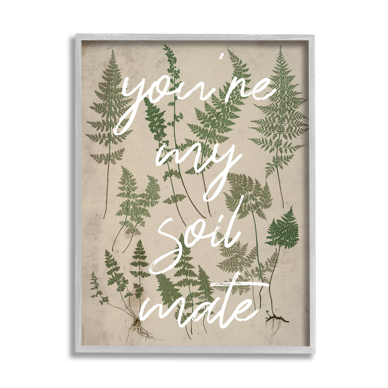 You 'Are My Soil Mate Rustic Fern, L 16 po x H 20 po, Estampe numérique Farmhouse