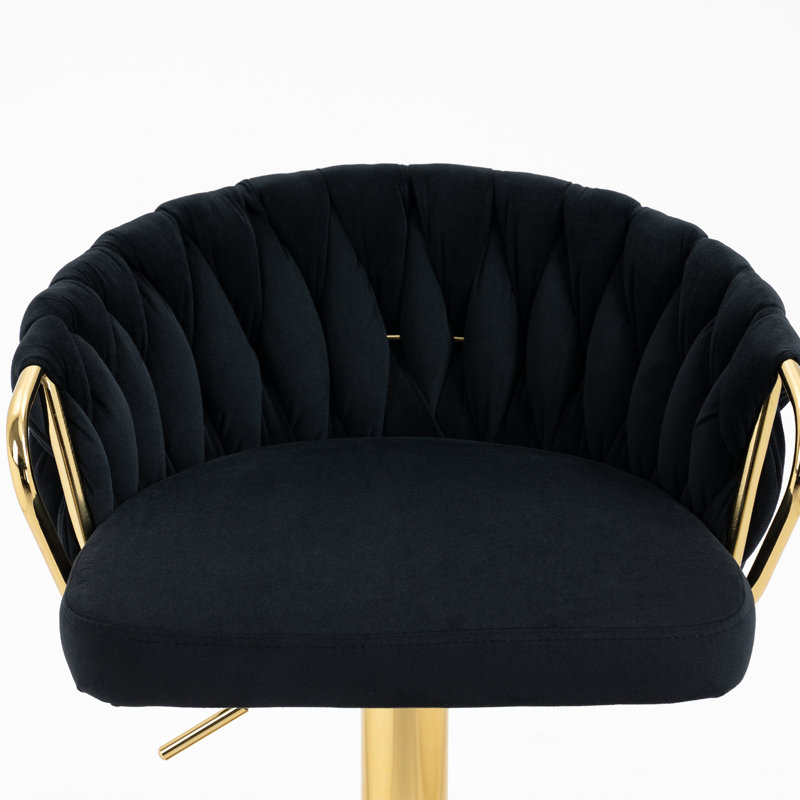 Tabouret de comptoir à hauteur réglable Ginko (ensemble de 2), Noir, noir, noir, noir