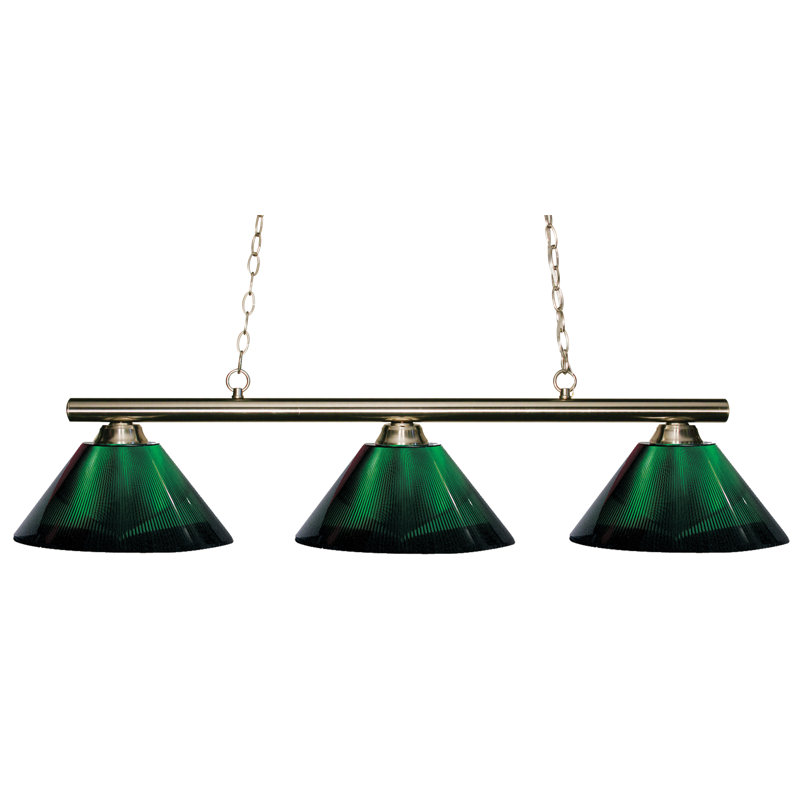 Sharp Shooter 3 Light Billiard Pendant, Laiton poli