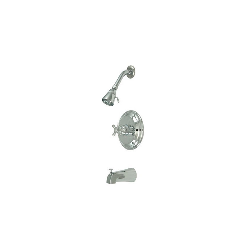 Metropolitan Diverter Tub and Shower Faucet with Rough-in Valve, Polished Chrome
