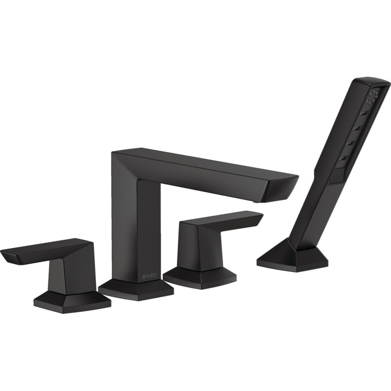 Vettis Roman Tub Faucet With Handshower, Matte Black