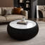 Table basse moderne en cuir clair avec plateau tambour en cuir pour meubles de salon-1110305881-1110305883