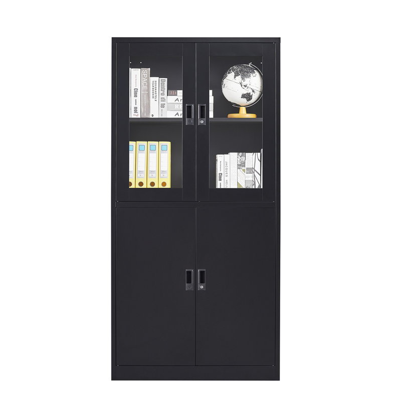 Armoire de rangement à 2 tablettes, Noir