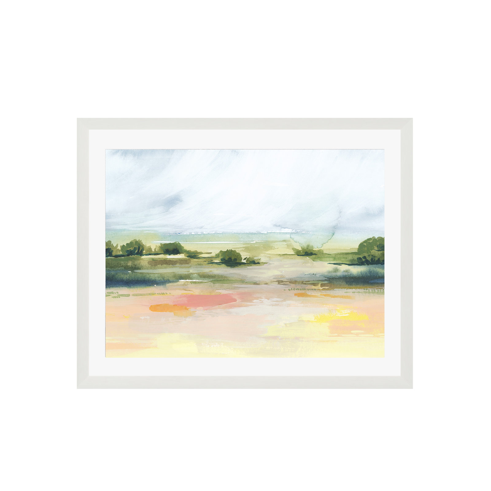 Sunlit Marsh I by Grace Popp, White, 24"H x 36"W
