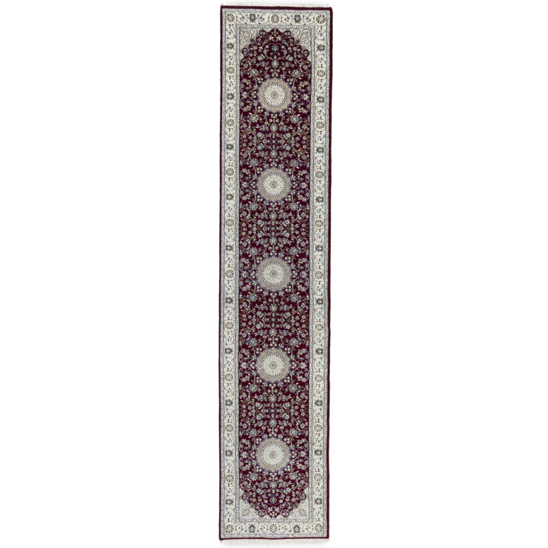 Tapis rouge Malphurs Indo Nain, Tapis de couloir 3 pi x 12 pi