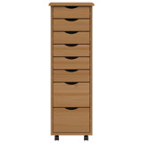 Jennarose vidaXL MOSS 8-Drawer Chest with Wheels, Solid Pinewood