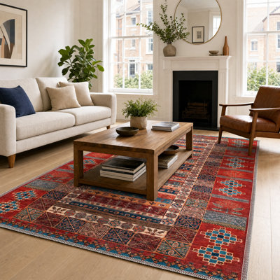 Oriental Cotton and Chenille Flatweave Area Rug