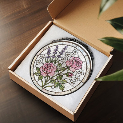 Roses et panneaux de verre teinté Laven