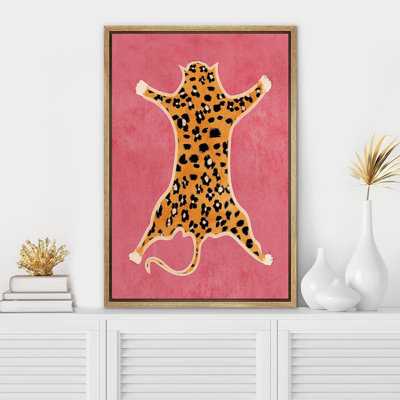 IDÉE4WALL, reproduction d'art sur toile encadrée, décoration de chambre BCBG, tapis en fourrure de guépard africain, croquis, nature sauvage, dessins, animaux bohémiens chics, colorés pour le salon, la chambre à coucher, le bureau, encadrée sur to
