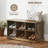 Coat Rack Shoe Bench Set with 8 Storage Cubbies, Rustic Brown