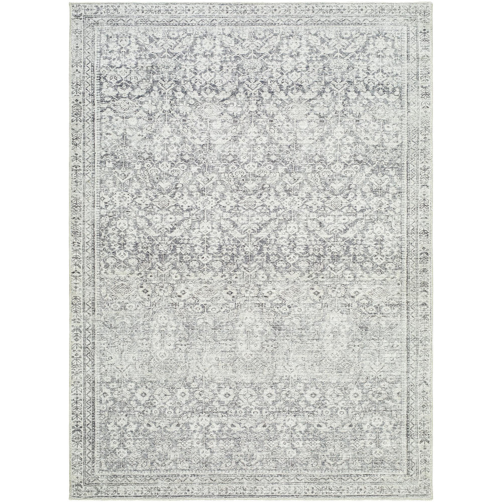 Galey Alix x Livabliss Collins Avenue III Indoor Machine Woven Area Rug, Rectangle 6'6" x 9', Gray