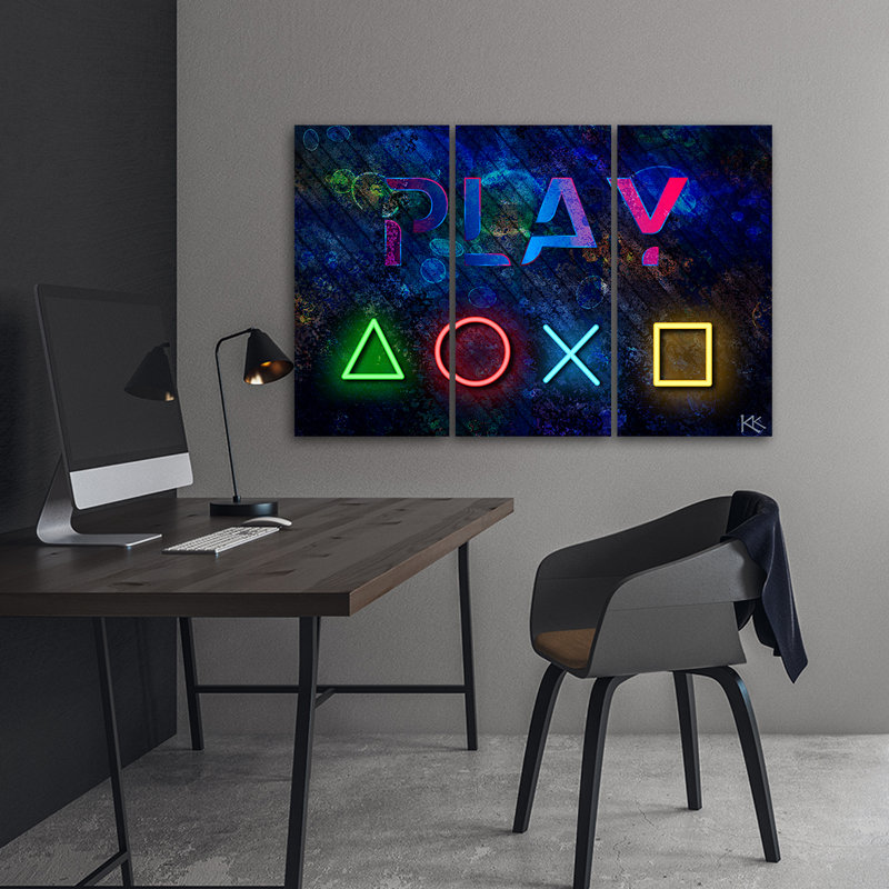 The Controller - 3 Piece No Frame Print on Canvas, 80cm H x 120cm W