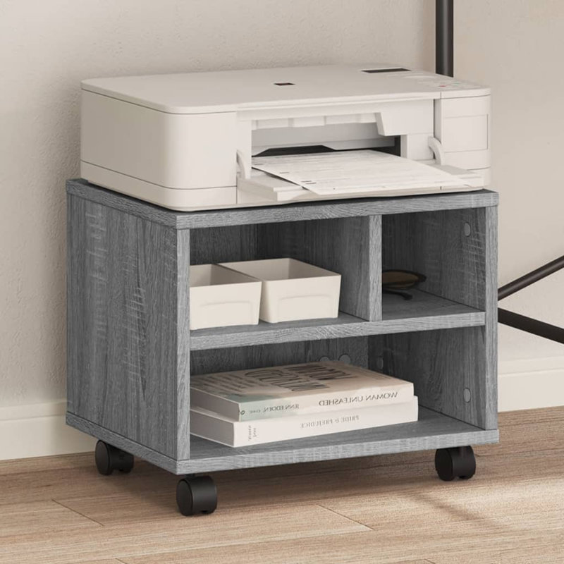 Printer Stand, 34.5cm H x 41cm W x 32cm D, Grey Sonoma