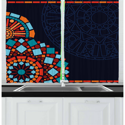 Geometric Pointed Kitchen Curtain