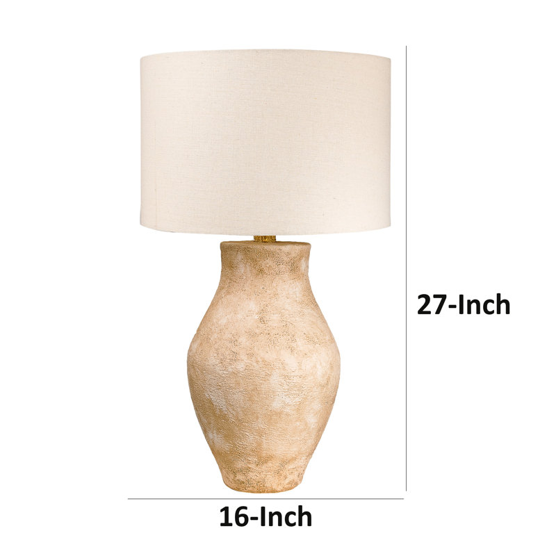 Makela Hydrocal Table Lamp, Beige, No