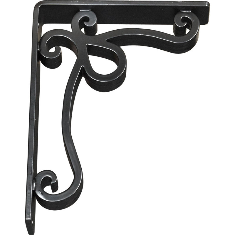 Orleans Wrought Iron Bracket, 10" H x 2" W x 7.5" D, Black