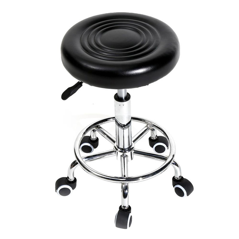 Adjustable Height Ergonomic Lab Stool Wheels, Black