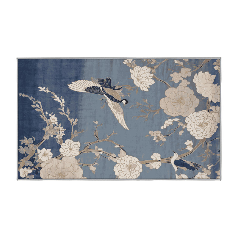 Machine Washable Gray Area Rug, Rectangle 5' x 8'